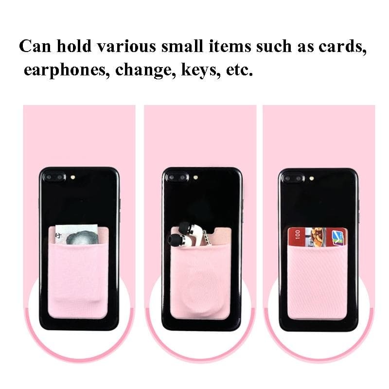 Lycra Phone Card Holder Stretch Back Sticker Wallet For Cards Bus Pass Bank Fits Most Phones - White - V562-F1035535850DBT V562 F1035535850DBT 202503280246 04