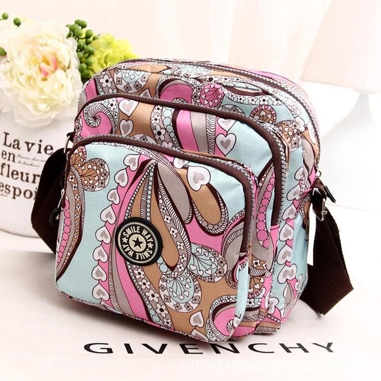 Waterproof Nylon Multilayer Crossbody Bag For Women - Lattice Dot - V562-F1039221110DBT V562 F1039221110DBT 202508291130 08