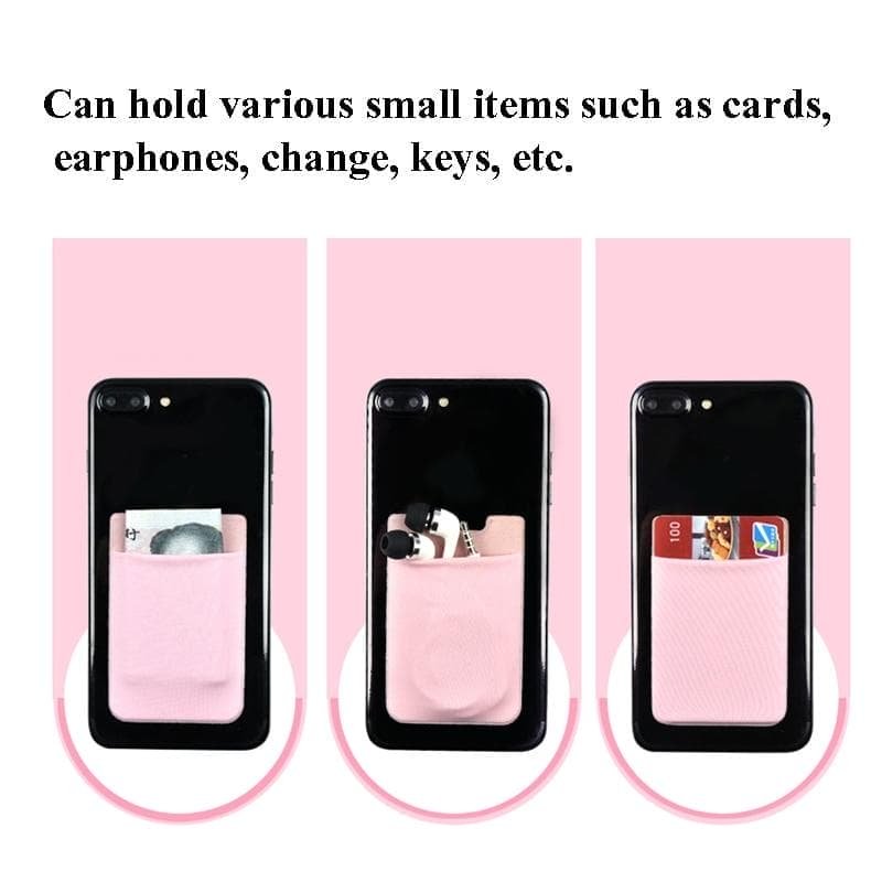 Lycra Phone Card Holder Stretch Back Sticker Wallet For Cards Bus Pass Bank Fits Most Phones - Deep Blue - V562-G1035535850DBT V562 G1035535850DBT 202503280246 04