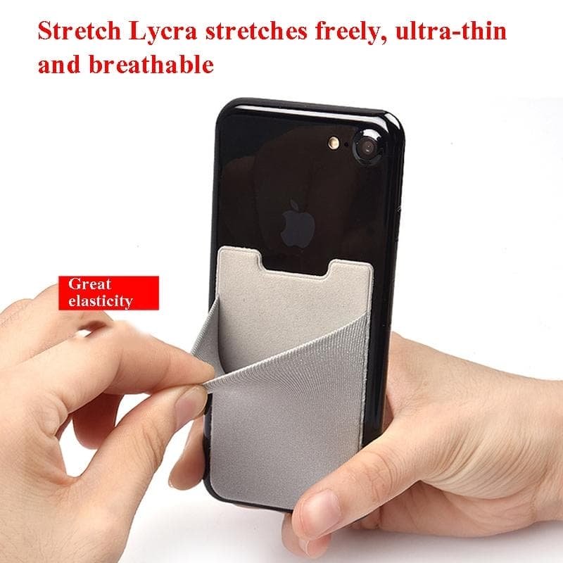 Lycra Phone Card Holder Stretch Back Sticker Wallet For Cards Bus Pass Bank Fits Most Phones - Purple - V562-I1035535850DBT V562 I1035535850DBT 202503280247 03
