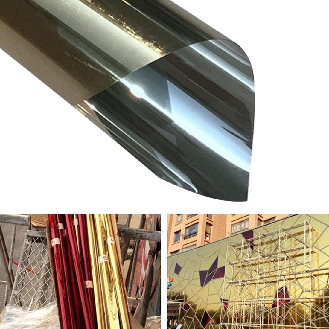 120cm x 1m Uv Reflective one Way Privacy Window Film Sticker - Gold - V562-J2054CH V562 J2054CH 202508281046 02