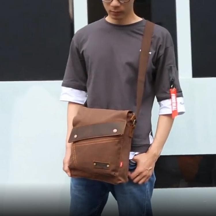 Retro Canvas Vertical Shoulder Messenger Bag Functional & Stylish - Khaki - V562-K0322BCC V562 K0322BCC 202508282321 08