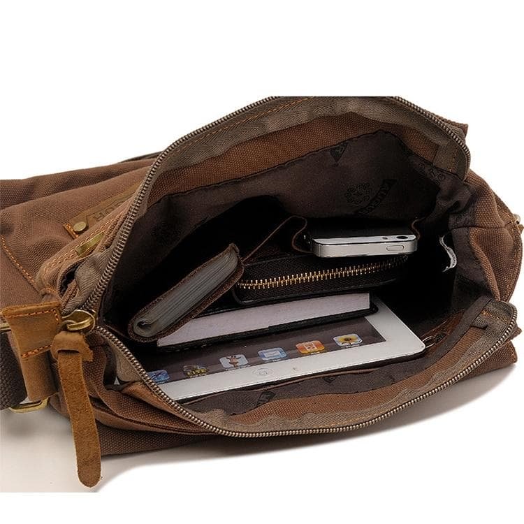 Retro Canvas Vertical Shoulder Messenger Bag Functional & Stylish - Khaki - V562-K0322BCC V562 K0322BCC 202508282321 13
