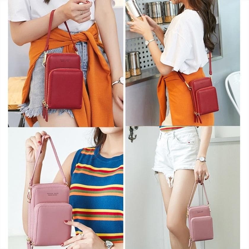 Multifunctional Touch Screen Phone Bag - Rose Red - V562-N1086102060DBT V562 N1086102060DBT 202505191606 08