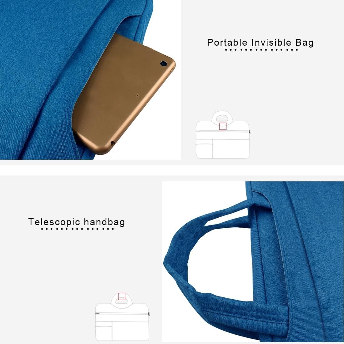 Portable Oxford Cloth Laptop Bag for 12 Devices - Multiple Pockets - Navy - V562-VN0756CH V562 VN0756CH 202502282045 08