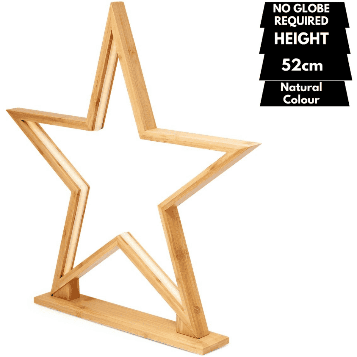 52cm Bamboo Star LED Table Desk Lamp Light Modern Designer - Natural - V563-75142 V563 75142 174465 06