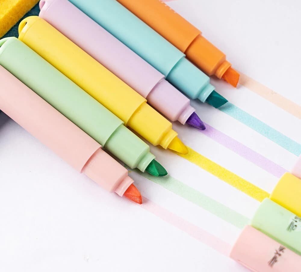 6pcs Cute Mini Pastel Highlighters - V563-AHM22575-1PC V563 AHM22575 1PC 197224 01