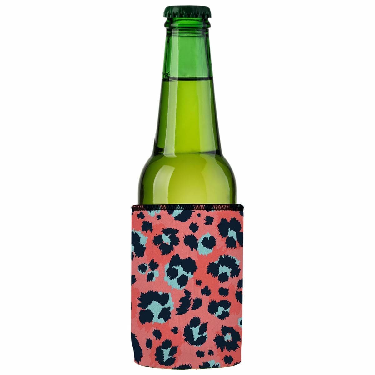 Coral Leopard Print Stubby Cooler 2-Pack - Standard - V570-ST-2746-A-2 V570 ST 2746 A 2 202503260911 01