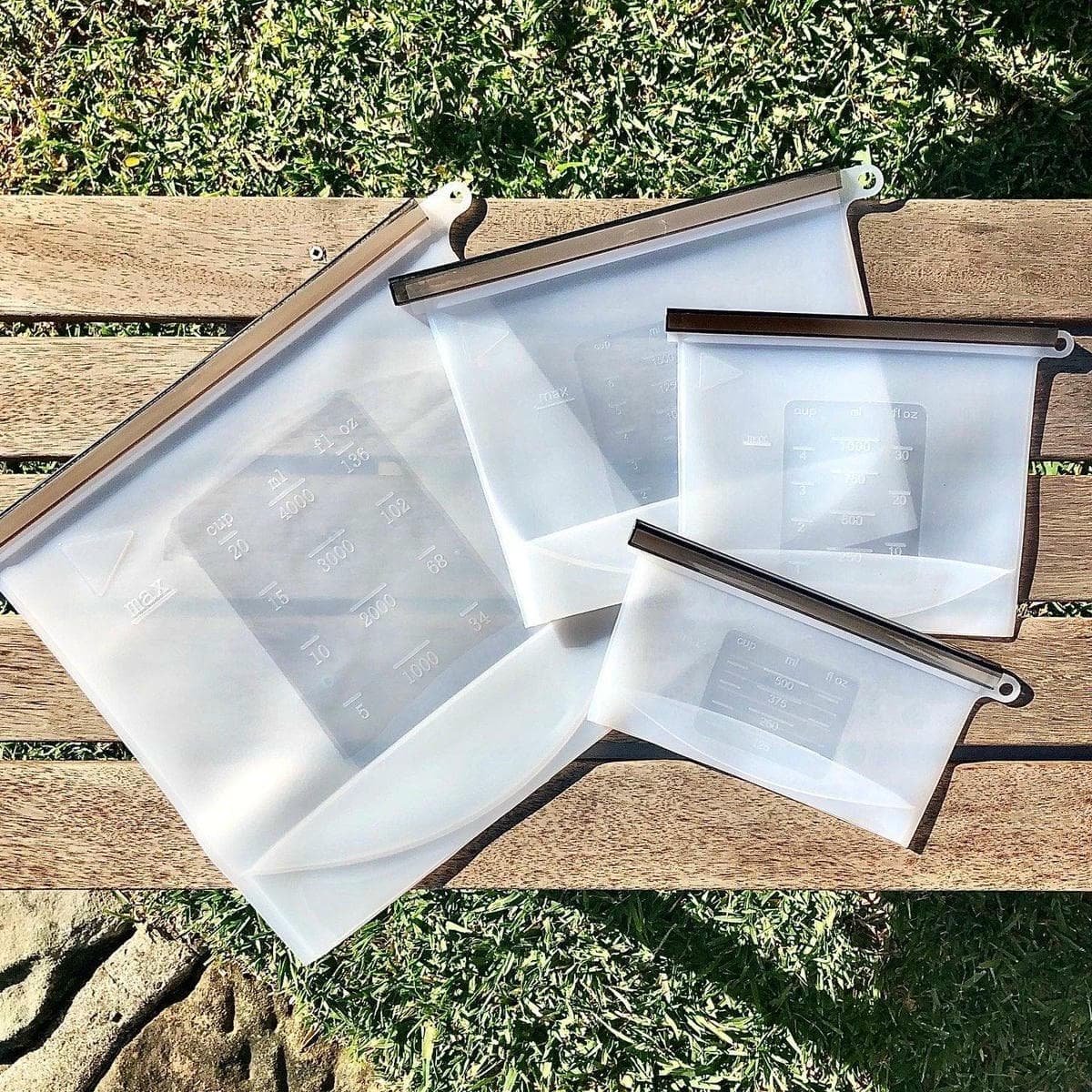 Silicone Zip Lock Food Pouch Bundle - 4 Sizes - V573-ZIPALL4 V573 ZIPALL4 140234 01