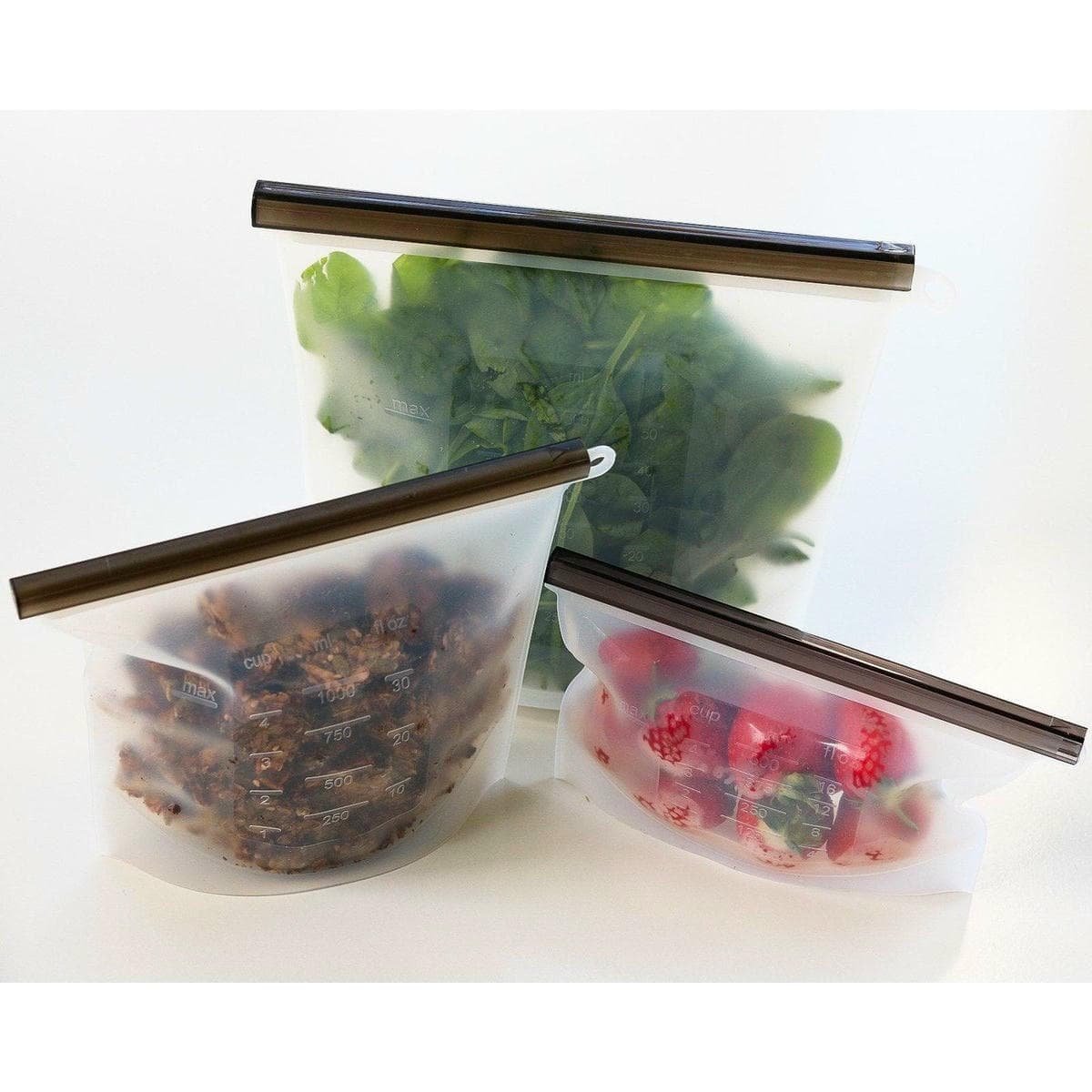 Silicone Zip Lock Food Pouch Bundle - 4 Sizes - V573-ZIPALL4 V573 ZIPALL4 140234 02