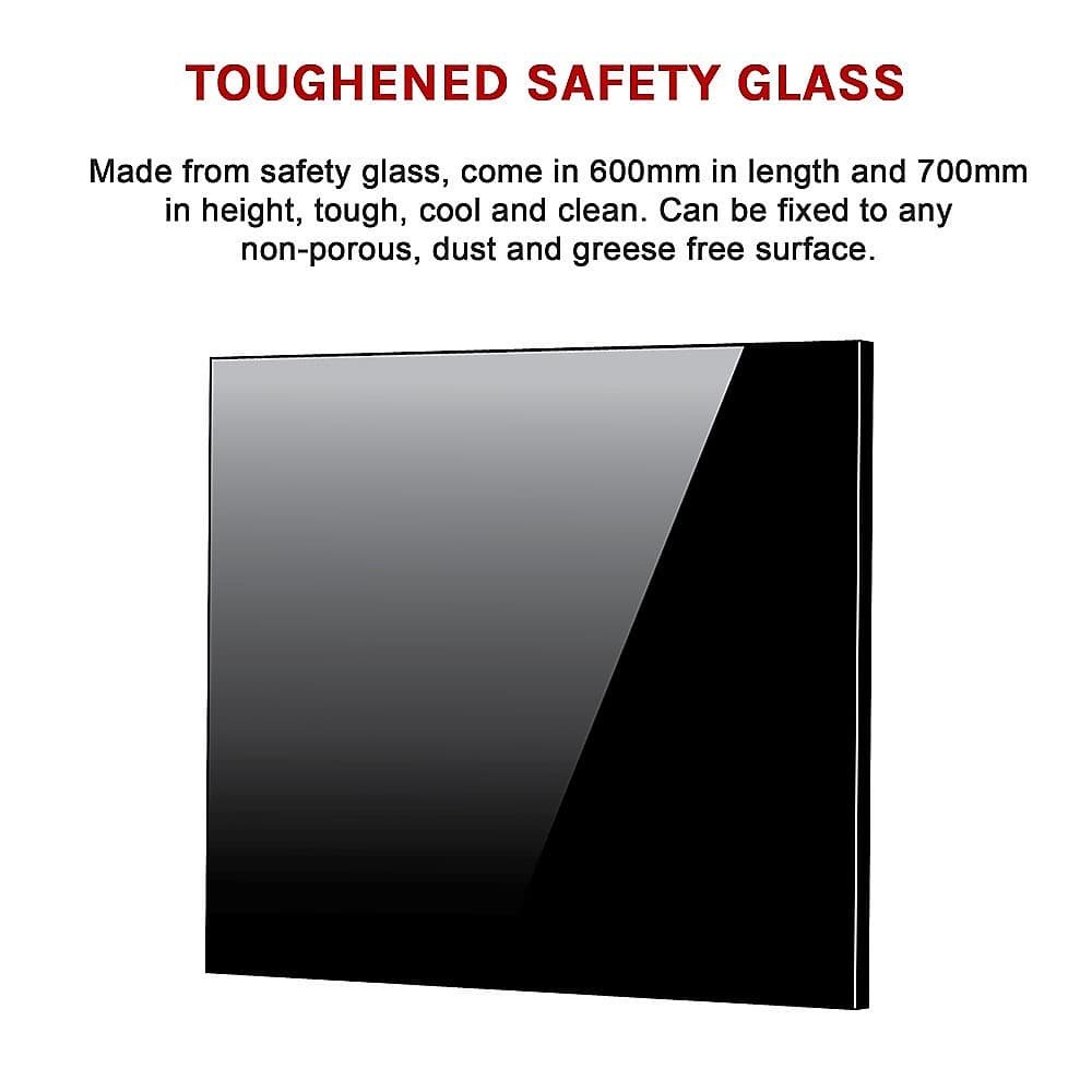 Toughened 60cm x 70cm Black Glass Kitchen Splashback - V63-800197 Toughened 60cm x 70cm Black Glass Kitchen Splashback - Image 10