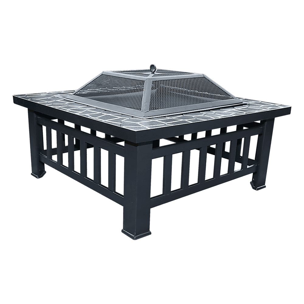 18" Square Metal Fire Pit Outdoor Heater - V63-801967 18" Square Metal Fire Pit Outdoor Heater
