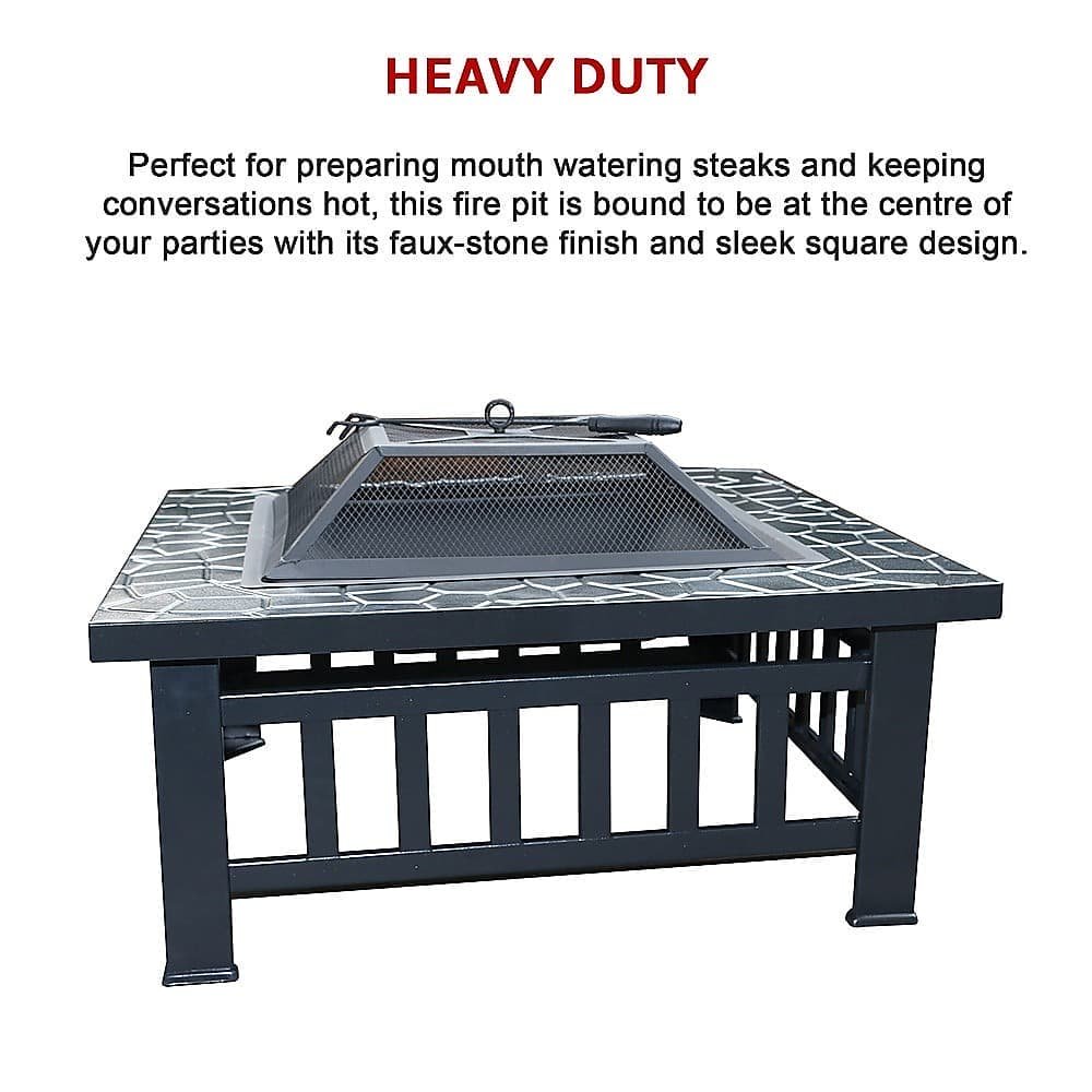 18" Square Metal Fire Pit Outdoor Heater - V63-801967 18" Square Metal Fire Pit Outdoor Heater - Image 12