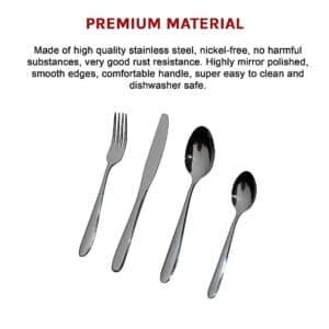 32 Piece Stainless Steel Cutlery Set Knives Fork Spoon Teaspoon - V63-816983