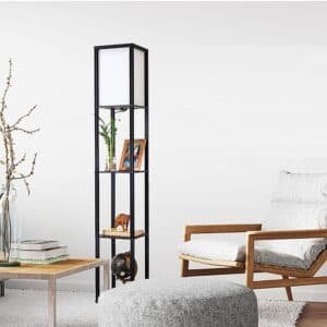 Shelf Floor Lamp - Shade Diffused Light Source with Open-Box Shelves - V63-822801