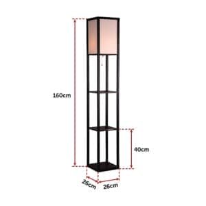 Shelf Floor Lamp - Shade Diffused Light Source with Open-Box Shelves - V63-822801