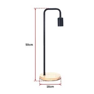 Modern Table lamp Desk Light Timber Base Bedside Bedroom Black - V63-824821