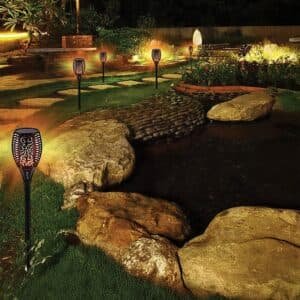 10 Pack Solar Torch Lights 96 LED Flickering Lighting Dancing Flame Garden Lamp - V63-825821