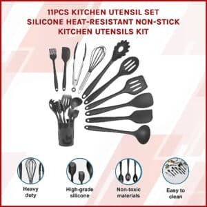 11pcs Kitchen Utensil Set Silicone Heat-Resistant Non-Stick Kitchen Utensils kit - V63-828121