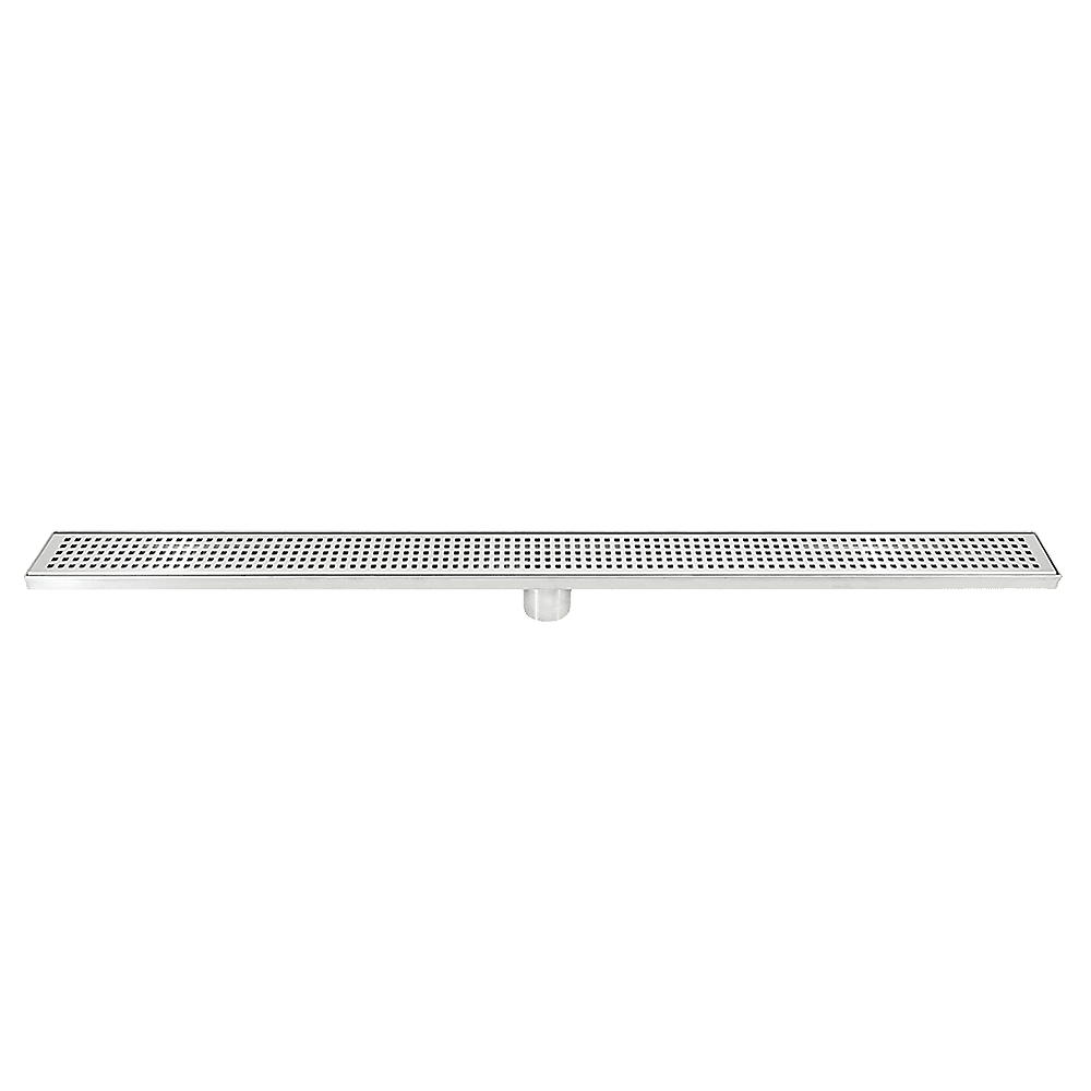 1000mm Bathroom Shower Stainless Steel Grate Drain w/Centre outlet Floor Waste Square Pattern - V63-832821 1000mm Bathroom Shower Stainless Steel Grate Drain w/Centre outlet Floor Waste Square Pattern