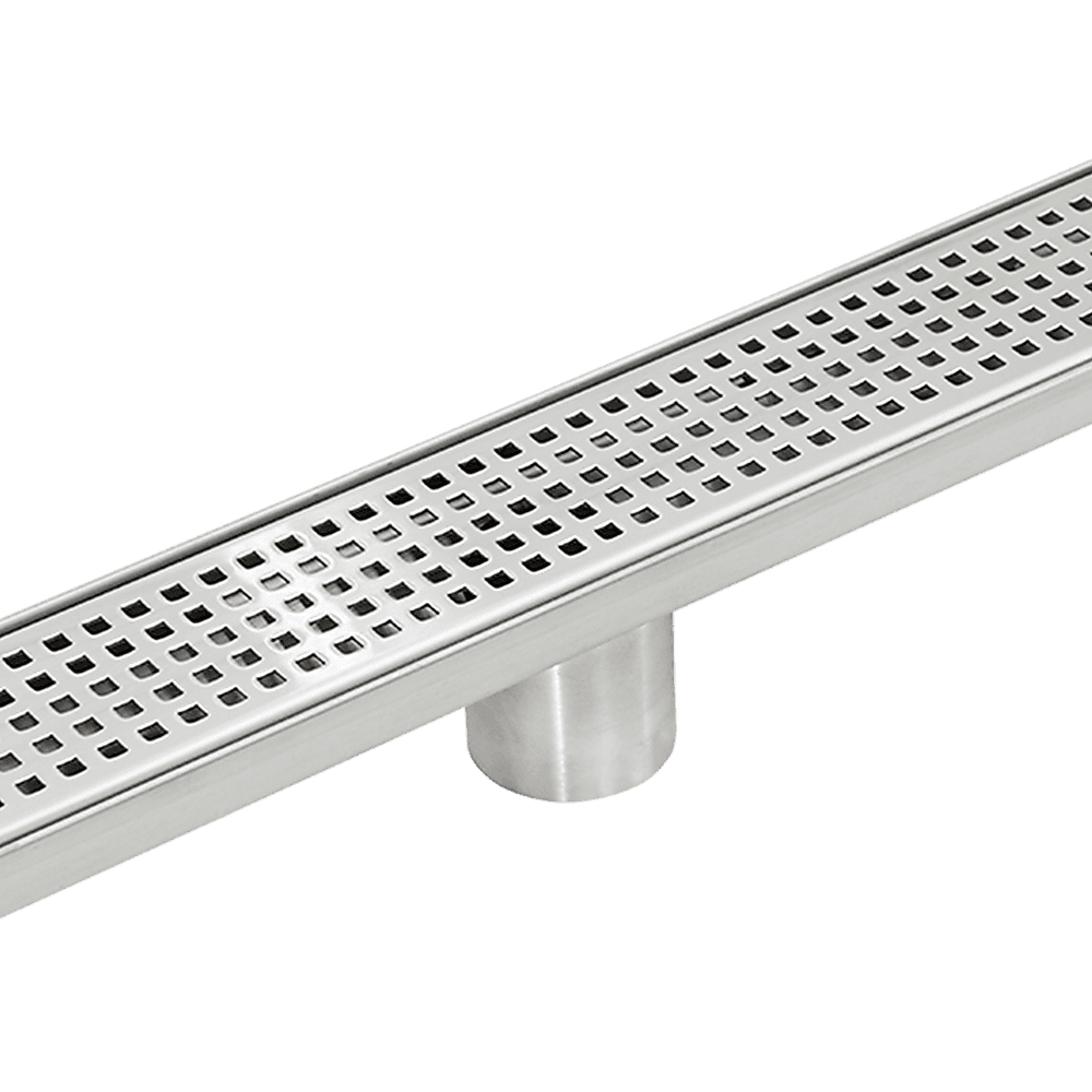1000mm Bathroom Shower Stainless Steel Grate Drain w/Centre outlet Floor Waste Square Pattern - V63-832821 1000mm Bathroom Shower Stainless Steel Grate Drain w/Centre outlet Floor Waste Square Pattern - Image 4
