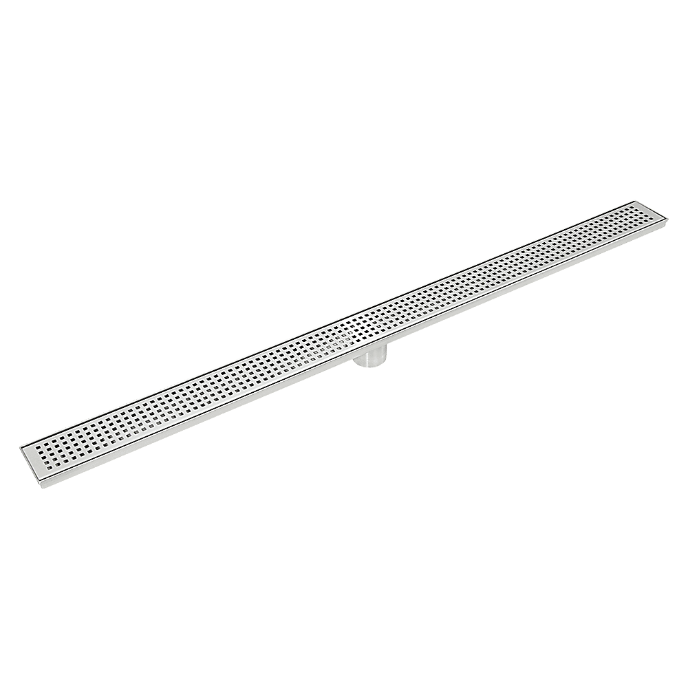 1000mm Bathroom Shower Stainless Steel Grate Drain w/Centre outlet Floor Waste Square Pattern - V63-832821 1000mm Bathroom Shower Stainless Steel Grate Drain w/Centre outlet Floor Waste Square Pattern - Image 9