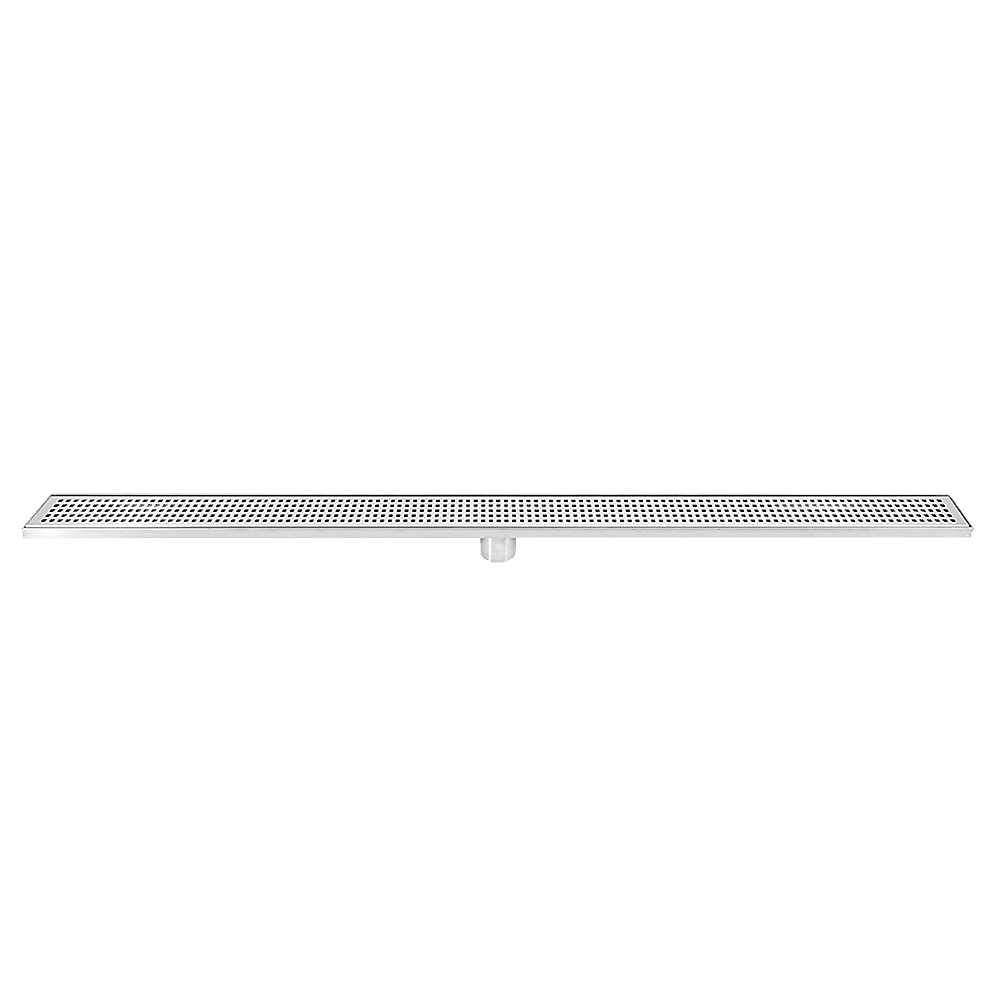 1200mm Bathroom Shower Stainless Steel Grate Drain w/Centre outlet Floor Waste Square Pattern - V63-832831 1200mm Bathroom Shower Stainless Steel Grate Drain w/Centre outlet Floor Waste Square Pattern