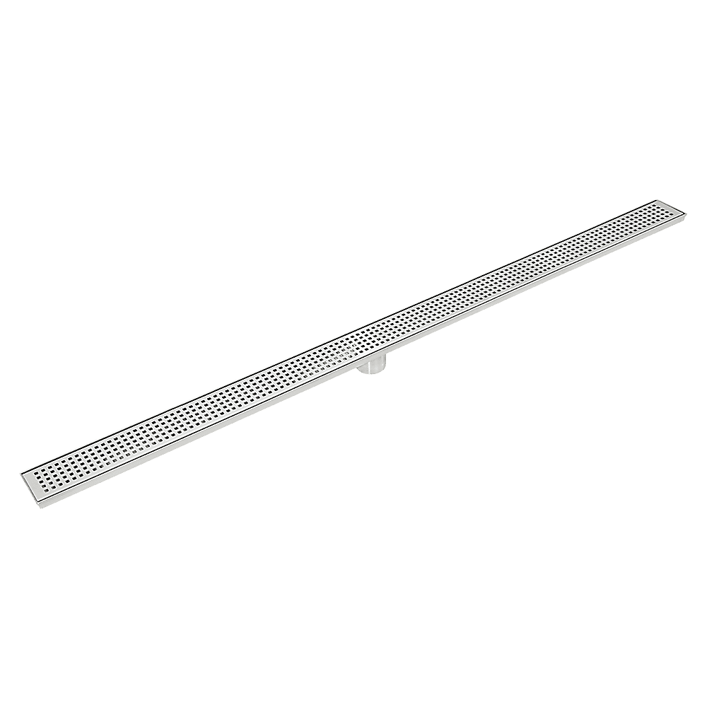 1200mm Bathroom Shower Stainless Steel Grate Drain w/Centre outlet Floor Waste Square Pattern - V63-832831 1200mm Bathroom Shower Stainless Steel Grate Drain w/Centre outlet Floor Waste Square Pattern - Image 7