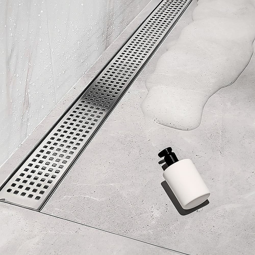 1200mm Bathroom Shower Stainless Steel Grate Drain w/Centre outlet Floor Waste Square Pattern - V63-832831 1200mm Bathroom Shower Stainless Steel Grate Drain w/Centre outlet Floor Waste Square Pattern - Image 8