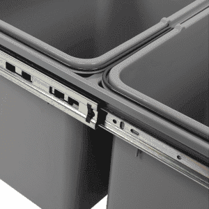 2x 15L Pull Out Trash Bin Dual Kitchen Garbage Waste Basket Cabinet Bin - V63-832841