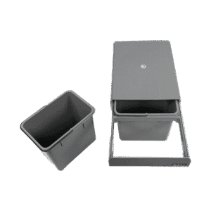 2x 15L Pull Out Trash Bin Dual Kitchen Garbage Waste Basket Cabinet Bin - V63-832841