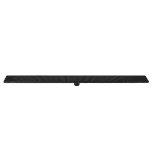 1200mm Bathroom Shower Black Grate Drain w/Centre outlet Floor Waste Square Pattern
