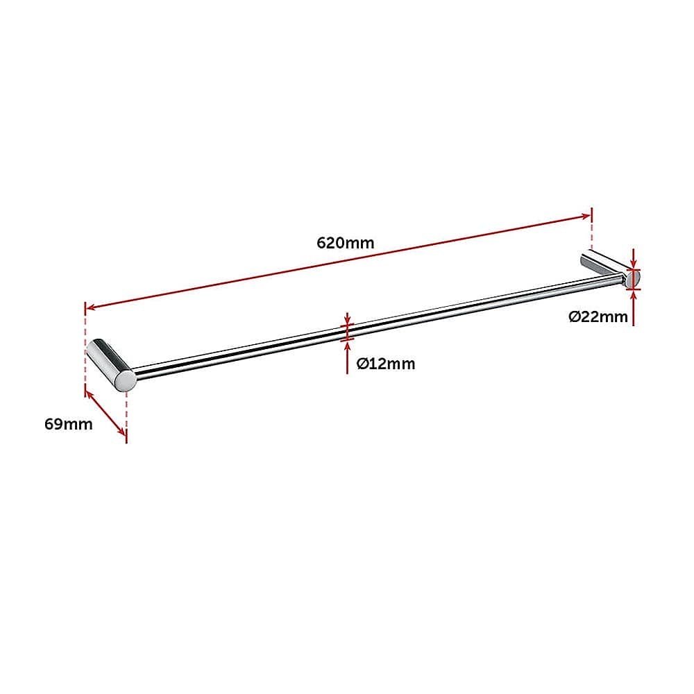 Single Towel Rail - 615mm - V63-833841 Single Towel Rail - 615mm - Image 12