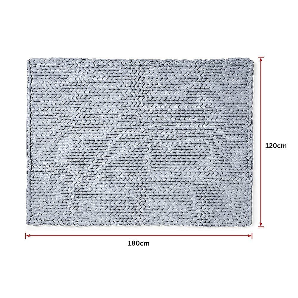 Hand Knitted Chunky Blanket Thick Acrylic Yarn Blanket Home Decor Throw Rug - Grey - V63-834771 Hand Knitted Chunky Blanket Thick Acrylic Yarn Blanket Home Decor Throw Rug - Grey - Image 7