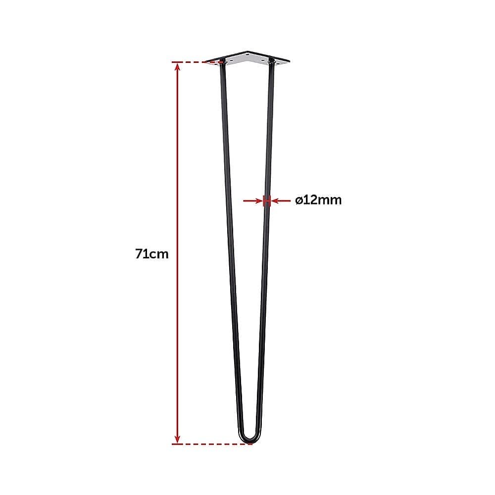 Set of 4 Industrial Retro Hairpin Table Legs 12mm Steel Bench Desk - 71cm Black - V63-835001 Set of 4 Industrial Retro Hairpin Table Legs 12mm Steel Bench Desk - 71cm Black - Image 6