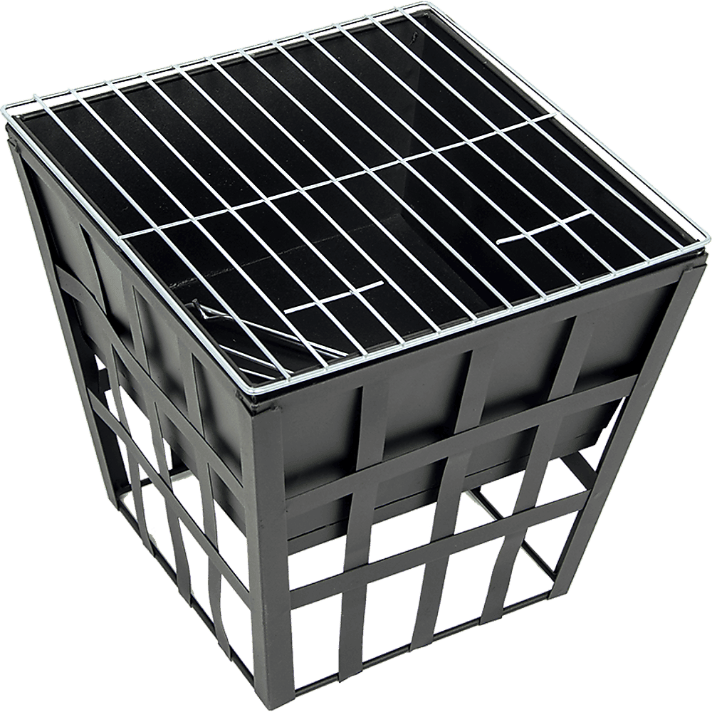 Black Fire Pit Square Log Patio Garden Heater Outdoor Table Top BBQ Camping - V63-835261 Black Fire Pit Square Log Patio Garden Heater Outdoor Table Top BBQ Camping - Image 7