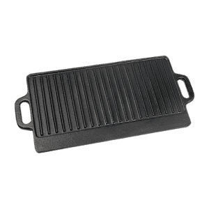 46x22 cm Cast Iron Reversible Griddle Plate BBQ Hob Cooking Grill Pan - V63-835341