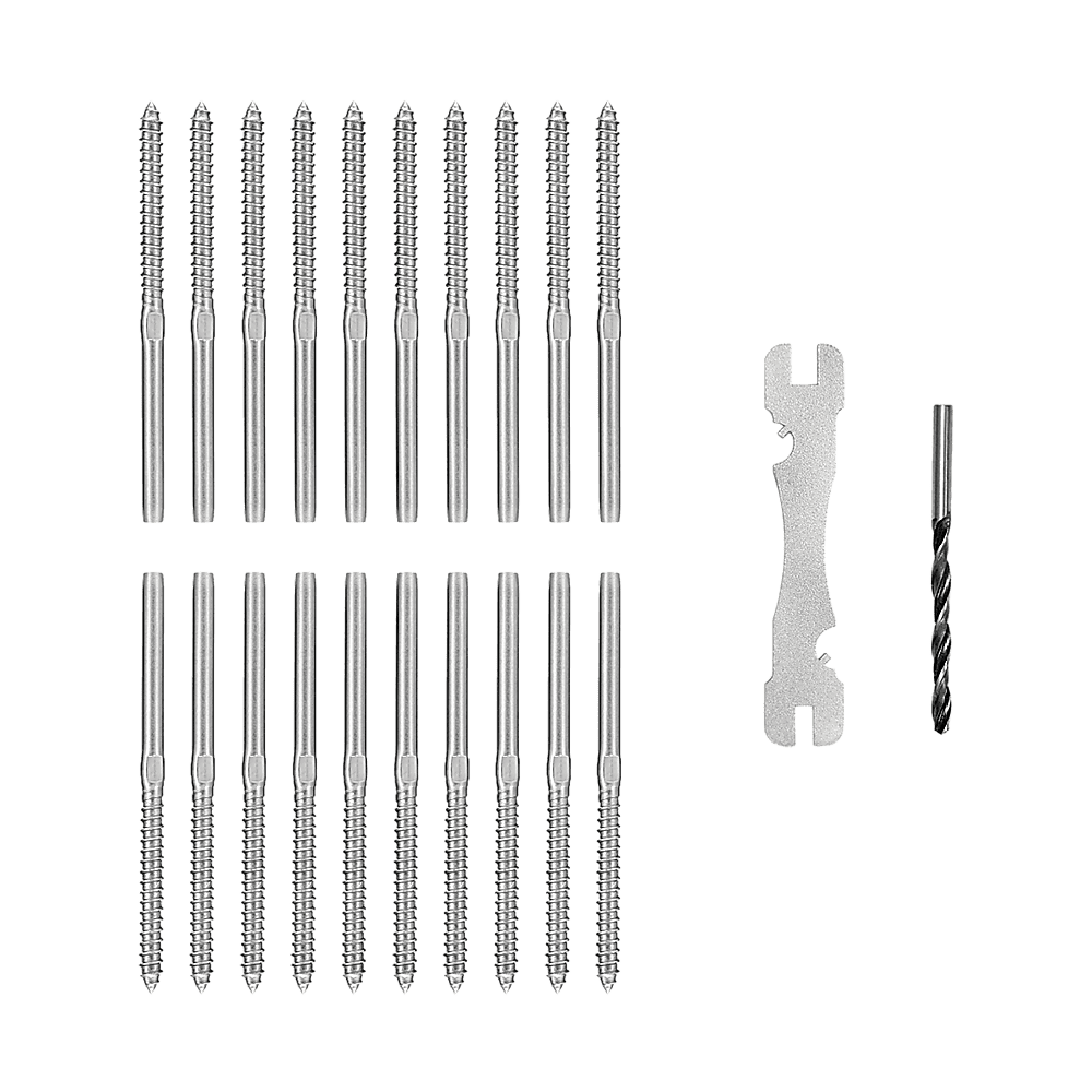 Stainless Steel DIY Rope Balustrade Kit 3.2mm Swage 2 x Lag Screw Term - 10 pack - V63-835531 Stainless Steel DIY Rope Balustrade Kit 3.2mm Swage 2 x Lag Screw Term - 10 pack - Image 5