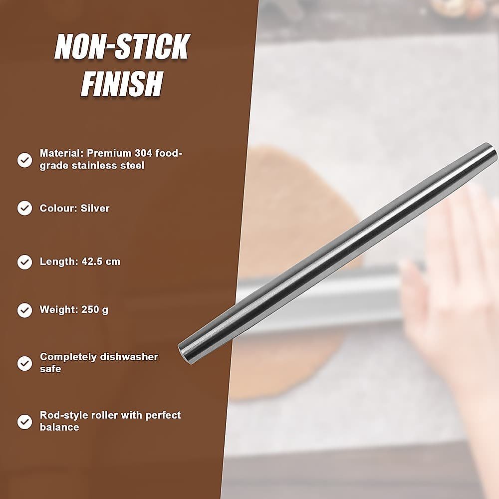 Professional Rolling Pin for Baking Premium 304 Stainless Steel Kitchen Rod - V63-835741 Professional Rolling Pin for Baking Premium 304 Stainless Steel Kitchen Rod - Image 9