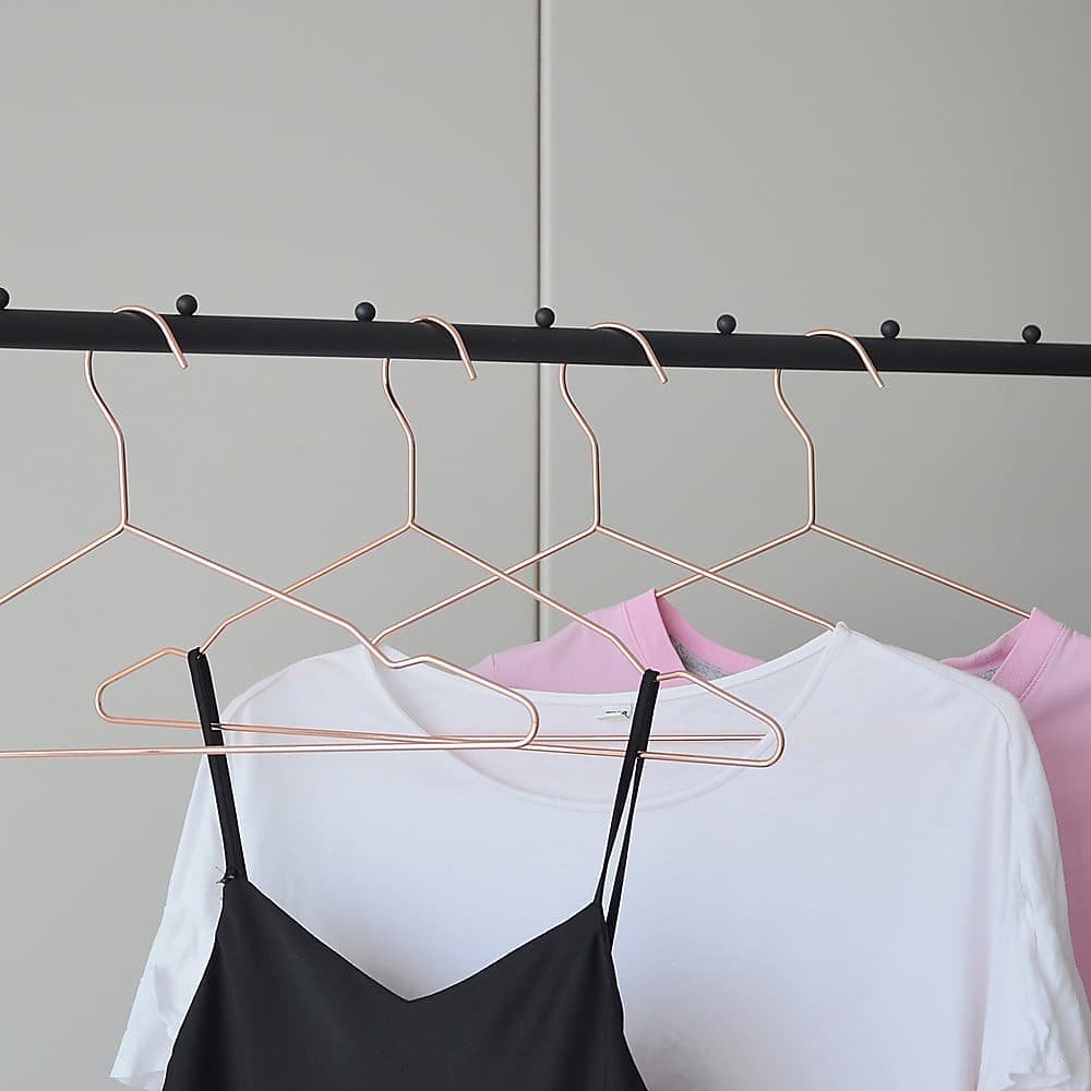 Adult 16.5" Rose Gold Shiny Metal Wire Coat Suit Top Clothes Hangers (30pc per set) - V63-836131 Adult 16.5" Rose Gold Shiny Metal Wire Coat Suit Top Clothes Hangers (30pc per set) - Image 2