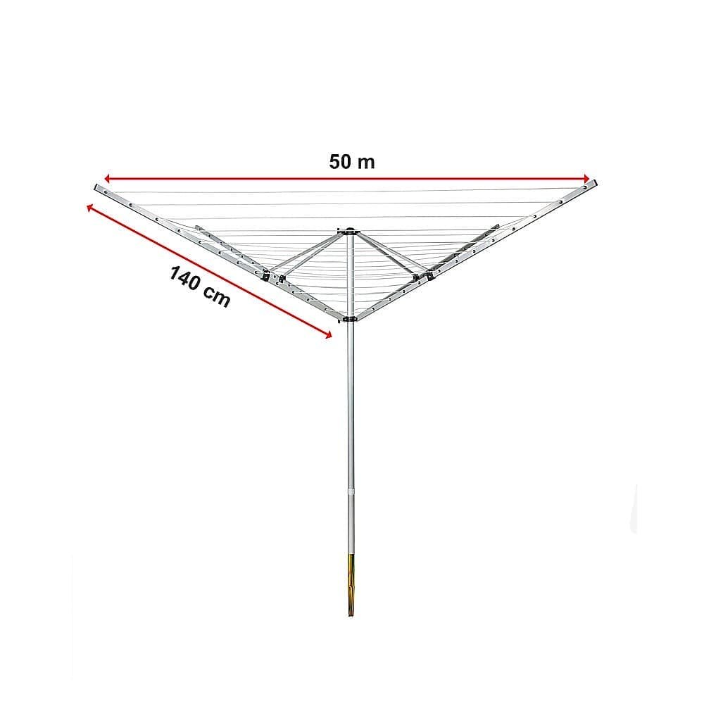 4 Arm Rotary Airer Outdoor Washing Line Clothes Dryer 50m Length - V63-836191 4 Arm Rotary Airer Outdoor Washing Line Clothes Dryer 50m Length - Image 13
