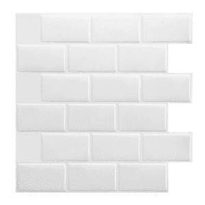 Tiles 3D Peel and Stick Wall Tile Subway White (30 x 30cm x 10 sheets)
