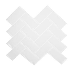 Tiles 3D Peel and Stick Wall Tile Herringbone White 10 Sheets