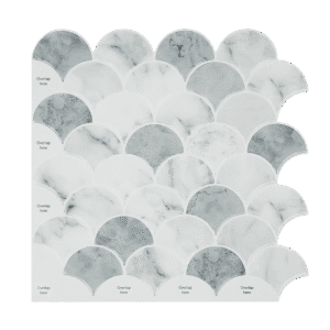 Tiles 3D Peel and Stick Wall Tile Fish Scale Mosaic 10 Sheets