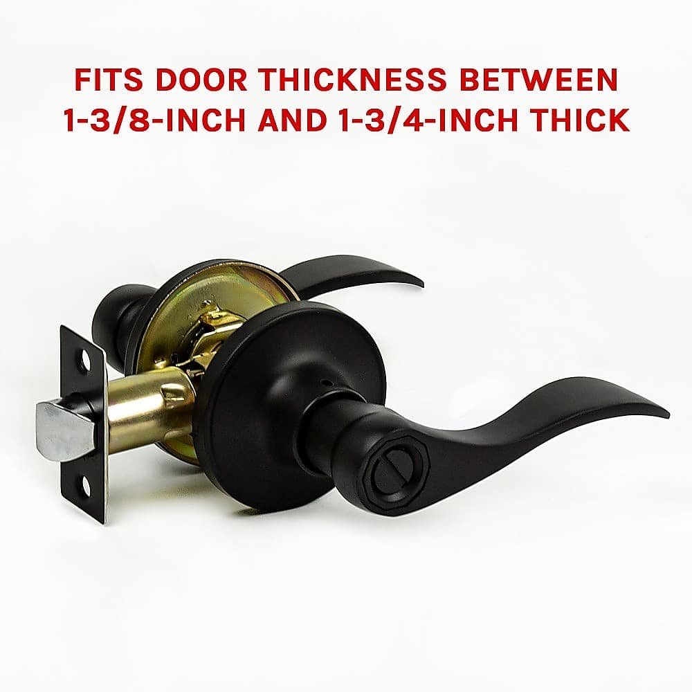 Door Handle Set Lever Privacy Function Black - V63-837431 Door Handle Set Lever Privacy Function Black - Image 4
