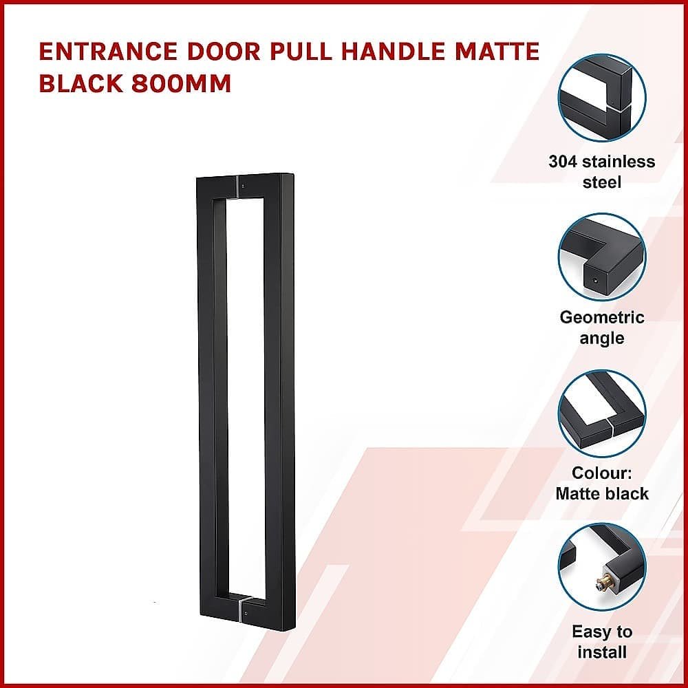 Entrance Door Pull Handle Matte Black 800mm - V63-837571 Entrance Door Pull Handle Matte Black 800mm - Image 3
