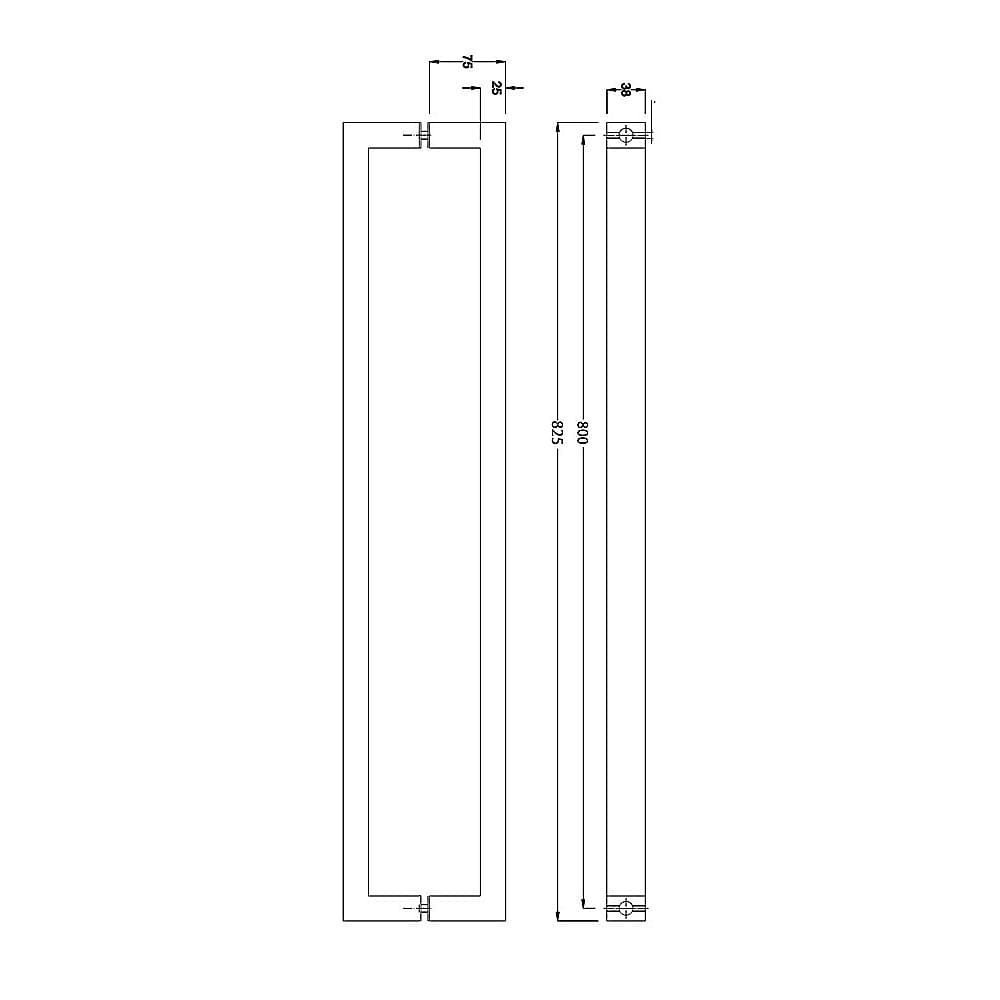 Entrance Door Pull Handle Matte Black 800mm - V63-837571 Entrance Door Pull Handle Matte Black 800mm - Image 9