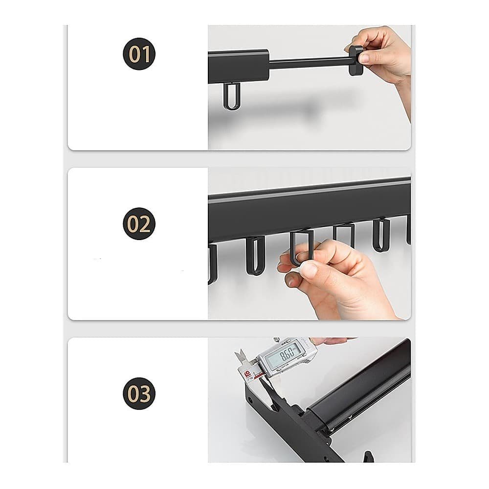 Foldable Wall Hanging Clothes Drying Rack Clothes Balcony Retractable Hanger - V63-837671 Foldable Wall Hanging Clothes Drying Rack Clothes Balcony Retractable Hanger - Image 3