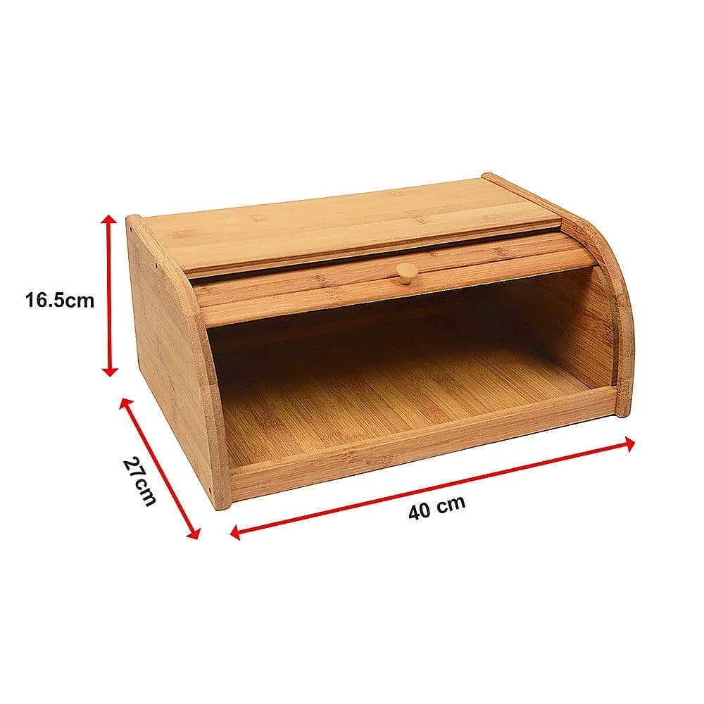 Bamboo Bread Bin Storage Box Kitchen Loaf Pastry Container - V63-837721 Bamboo Bread Bin Storage Box Kitchen Loaf Pastry Container - Image 12
