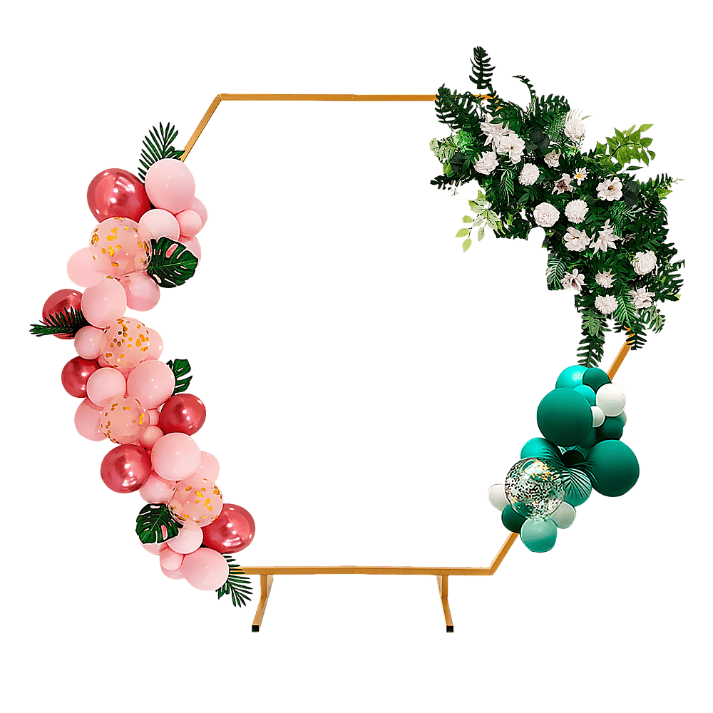2M Wedding Hex Arch Backdrop Flower Display Stand Frame Background - V63-838591 2M Wedding Hex Arch Backdrop Flower Display Stand Frame Background - Image 6